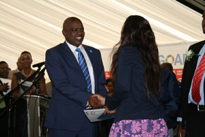 VP Masisi and Ms Pelane